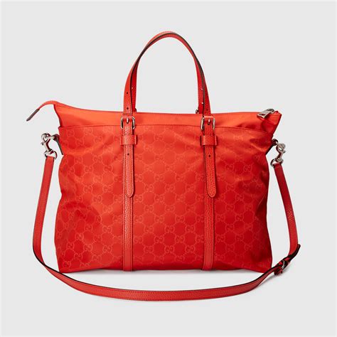 gucci white logo tote bag|gucci nylon tote bag.